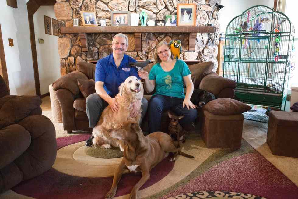 Paul and Doreen Plotkowski, with some of their animals